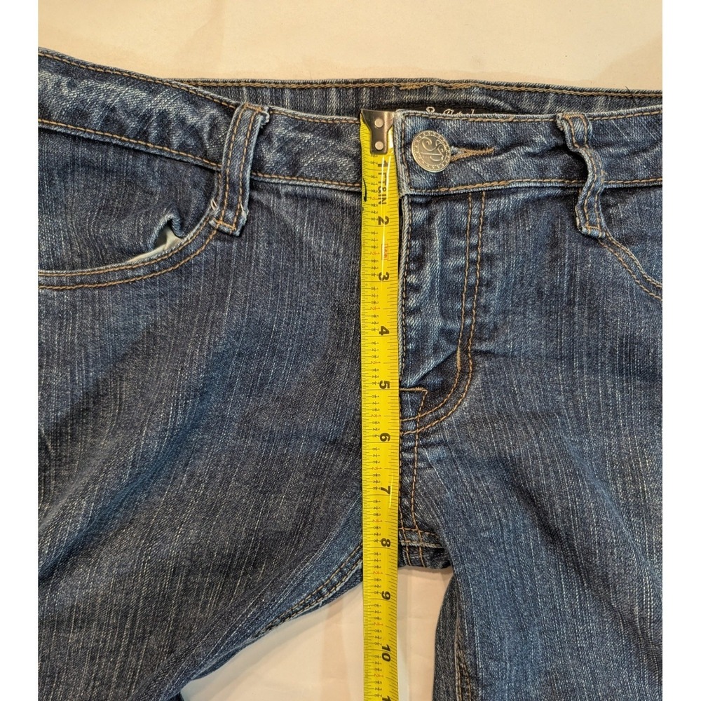 Southpole Capri Jeans Womens Junior Size 7 Low Rise Blue‎ Denim Cuffed Hem Y2K - Picture 5 of 9
